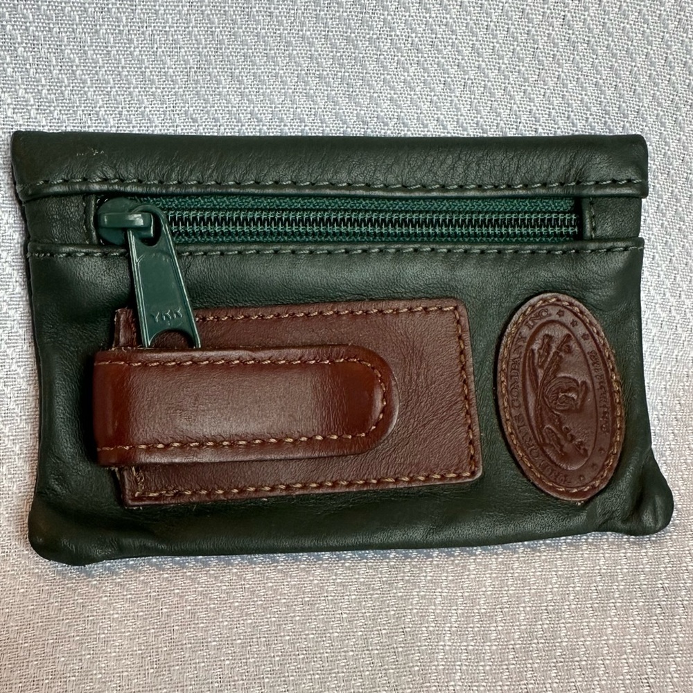 Vintage Orvis Green Leather Coin Pouch and Money Clip